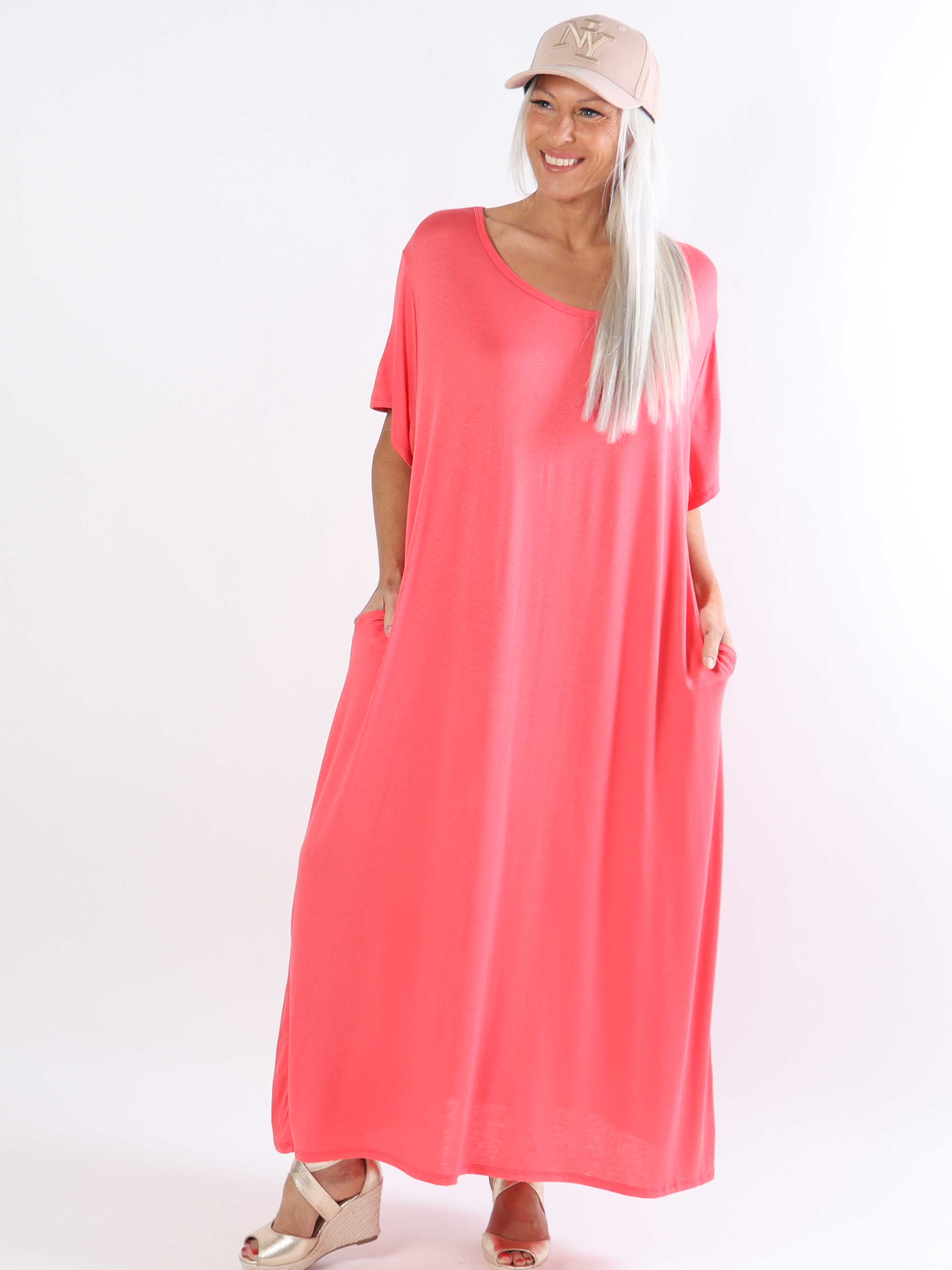 Abbie - Lang plus size t-shirtkjole i åndbart viskose stof